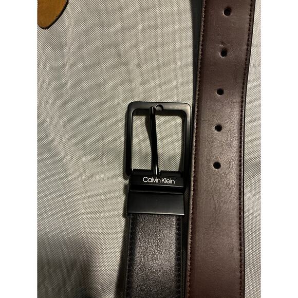 Belt Calvin Klein Men Pants Jeans M 34-38 Black Brown 11KA010008 MSRP 49.50 new - Picture 2 of 4